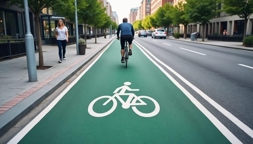Une piste cyclable sur le trottoir, ce que dit sa définition légale